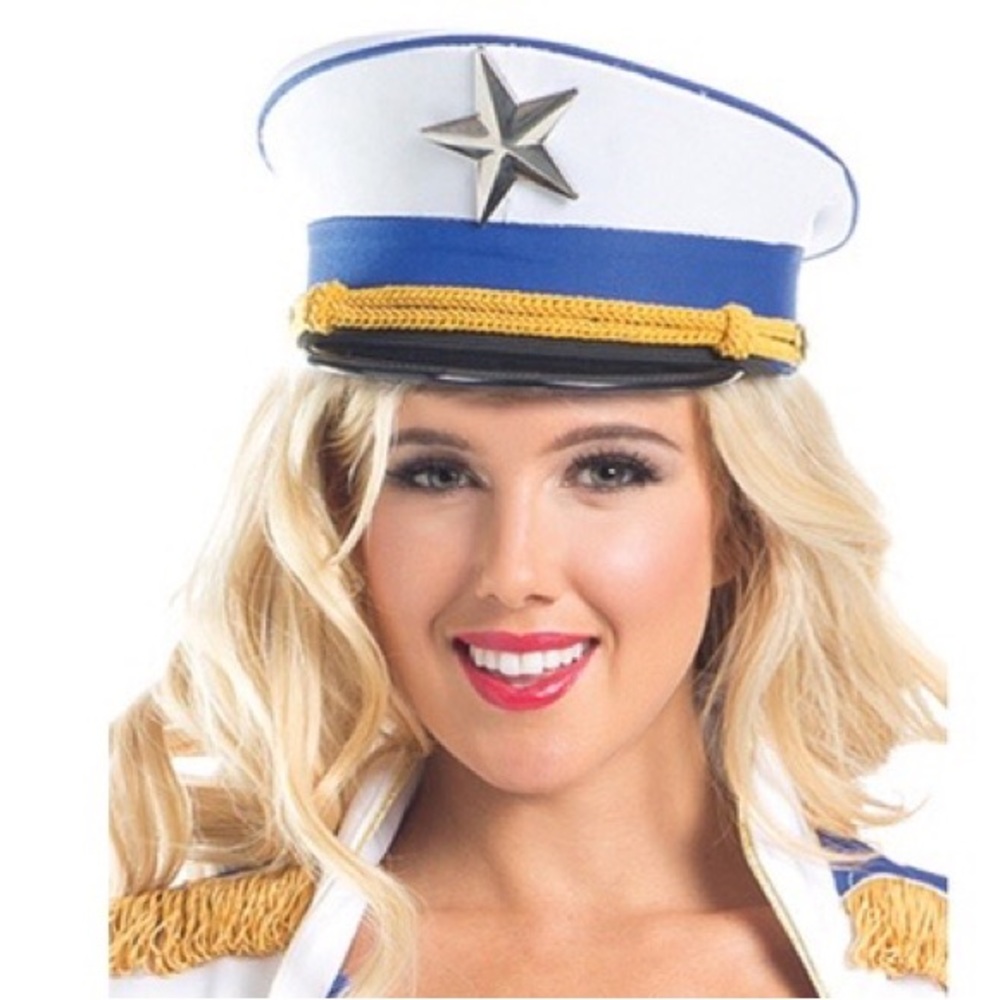 Captain Sailor Hat Cap Silver Star Ship Unisex